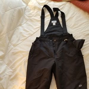 Women's bibbed snow pants, black